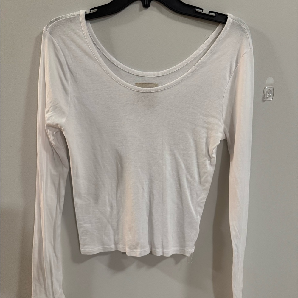 Women's Scoop Neck Long-Sleeve Tee — White